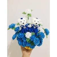 ราคา พานดอกมะลิวันแม่ พานดอกไม้วันแม่ พรานดอกมะลิสีฟ้า+ขาว พร้อมหมี 2ตัว สวยมากๆๆ สินค้าคุณภาพ งานดี ดอกไม้ (16181199846)