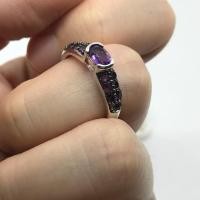 ราคา แหวนพลอยแท้สีม่วง amethyst (1070283610)
