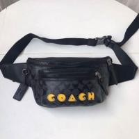 ราคา กระเป๋า COACH คาดอก คาดเอวสุดฮิต รุ่นใหม่ล่าสุด Coach F72924 กระเป๋าคาดเอว-คาดอก ลายซี signature ดำ/เทา สกรีน COACH (4302705938)