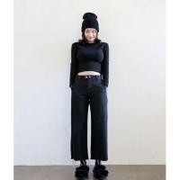 ราคา Size M : All black wide leg jeans (6619914)