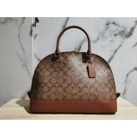 ราคา กระเป๋าสะพาย #COACH SIERRA SATCHEL F58287 กระเป๋าถือ ทรงโดมใหญ่ Sierra Satchel In Signature Imitation : Brown ซิป YKK (10424645276)