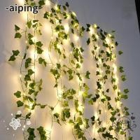 ราคา AIPING ไฟสตริงใบไม้สีเขียวปลอม,กันน้ําเรืองแสงประดิษฐ์ Ivy Vine Fairy Light,งานแต่งงานตกแต่ง 20/50/100LED 2M-10M พืชปลอม Vine ไฟ LED (57356251616)