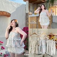 ราคา Chubby Supi - เสื้อสายเดี่ยวผูกไหล่ลายดอกไม้ อก38-50“ ยาว22” (jira) สายเดี่ยวสาวอวบ ชุดไปทะเลสาวอวบ (51906549832)