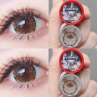 ราคา **มีค่าสายตา0.00-10.00**บิ๊กอาย คอนแทคเลนส์ รุ่น Tommy gray/ brown ฝาแดง ยี่ห้อ Pitchy lens (29408928253)