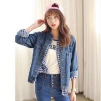 ราคา แจ็คเกตยีนส์คอจีน สไตล์เกาหลี (541824841)