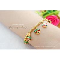 ราคา สร้อยข้อมือลงยาหุ้มทองคำแท้ 5 ไมครอน (2221835094)