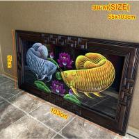 ราคา ภาพวาดมงคล ปลามังกรเงิน ปลามังกรทอง ปลามังกรคู่ นำโชค พร้อมกรอบกระจกไม้สัก เสริมฮวงจุ้ย ขนาด 55x103 cm (40807842106)