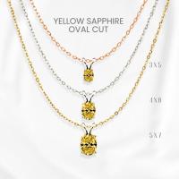 ราคา สร้อยคอบุษราคัมแท้ (Yellow Sapphire) ไข่ซิกเนเจอร์ เงินแท้ 925 ชุบทองคำขาว/ทอง /โรสโกลด์ จี้พลอย GEORGE Jewelry (49656361657)