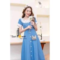 ราคา Sunflower(L)แมกซี่เดรสยีนส์งานปักลายน่ารักงานใหม่ตรงปก (25256215356)