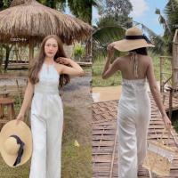 ราคา จั้มสูทขายาวสีขาว จั้มสูทขาว งานไฮโซ (5557316673)