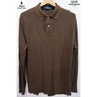 ราคา Polo Ralph Lauren แท้ เสื้อยืดโปโลแขนยาวสปอตน้ำตาลเข้ม (2209376995)