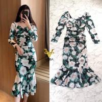 ราคา Used once Floral dress งานป้ายLove Lady งานดีไซน์เกาหลี ไซส์ M (3761918245)