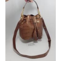 ราคา กระเป๋า หนังท้องจระเข้แท้ กระเป๋าหนังจระเข้แท้ ( ทรงขนมจีบ ) ขนาด 9"×9"×6" (4896748573)