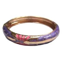 ราคา TANITTgems กำไลข้อมือ Enamel - สีม่วงลายดอกไม้#1191 (453218853)
