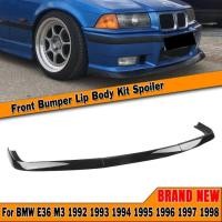 ราคา Front Bumper Spoiler Lip For BMW E36 M3 4-Door Sedan 2Door Coupe 1992-1998 Gloss Black/Carbon Fiber (55655336153)