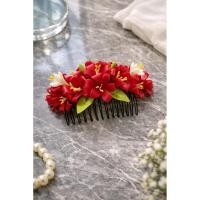 ราคา หวีสับดอกแก้วสีแดงสุดจี๊ดจ๊าด (20667512843)