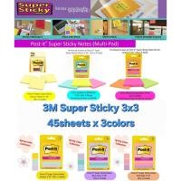 ราคา 3M Post-it Super Sticky Notes 3x3 45 แผ่น 3 สี (41624528129)