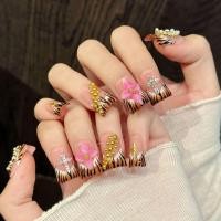 ราคา [ทํามือบริสุทธิ์] เสือสีชมพูพัดลมตกแต่งลายเสือดอกไม้องค์ประกอบโลหะหวานเย็นเฉพาะแฟชั่นแต่งเล็บอุปกรณ์เพ้นท์เล็บวัสดุทําเล็บแพทช์ (51403855932)