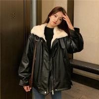 ราคา แจ็คเก็ตหนังผู้หญิงแจ็คเก็ตหนังเสื้อแจ็คเก็ตหนังสไตล์หนาฤดูหนาวที่อบอุ่นขนแกะ-ขนแกะ-ขนแกะ-ขนแกะเสื้อขนสัตว์ชิ้นเดียวหลวมเวอร์ชั่นเกาหลีเสื้อหนังรถจักรยานยน (41066547694)