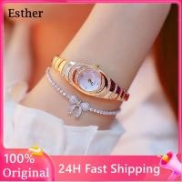 ราคา นาฬิกาข้อมือ สายสแตนเลส ประดับเพชร สีทอง สีเงิน สีทอง หรูหรา สําหรับผู้หญิง (20592492432)