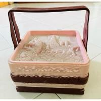 ราคา เชียงการีลา กล่องใส่ขนมไหว้พระจันทร์ ในรูปแบบปิ่นโต ลายเรือสุพรรณหงส์ กล่องเปล่า มีตำหนิ (สินค้าของเก่าสะสมหายาก) (28202499012)