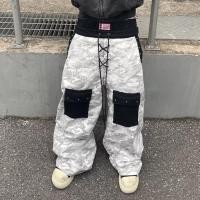 ราคา กางเกงขายาวดีไซน์ย้อนยุคอเมริกัน ขาบานทรงเอ สบายๆ (48604602531)