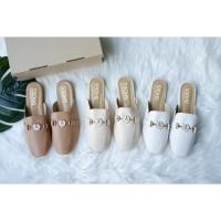 ราคา รองเท้าแฟชั่นหนังนิ่ม แบบเปิดส้นหน้าดอกเดซี่ (9515278818)