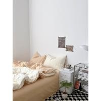 ราคา ชุดผ้าปูที่นอนพร้อมผ้านวม " สีส้มพีชครีม " (22371896828)