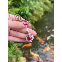 ราคา จี้ทับทิมแท้ ทับทิมหลังเบี้ยอัญมณีเครื่องประดับของแท้ มีใบรับประกันดูแล AUFU STORE (40210503965)