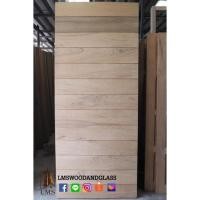 ราคา ประตูไม้ ไม้ตะแบก เซาะร่อยยูแนวนอน เสมอขอบบาน (19363752870)