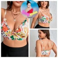 ราคา ชุดว่ายน้ำสาวอวบ ชุดว่ายน้ำสาวไซส์ใหญ่ ชุดว่ายน้ำคนอ้วน (เฉพาะเสื้อบิกินี่)พลัสไซส์น่ารัก(1XL-4XL) (15430997556)