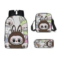 ราคา ใหม่พิมพ์ Labubu สามชิ้นชุดกระเป๋าการ์ตูนกระต่ายนักเรียนกระเป๋าเป้สะพายหลัง Satchel กระเป๋าดินสอเด็กชายและเด็กหญิง COCO (40603003299)