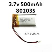 ราคา battery 802035 3.7v 500mAh หูฟังบลูทูธ MP3 MP4 DIY stere GPS แบตกล้องติดรถยนต์ แบตลำโพง มีประกัน จัดส่งเร็ว (16495545527)