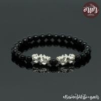 ราคา หินนิลดำ หินแบล๊คโอนิกซ์ Onyx ขนาด 6 มิล ปี่เซียะคู่ เงินแท้ 92.5% หินแท้ 100% หินนิลกาฬ หินสีดำ หินมงคล (5129948712)