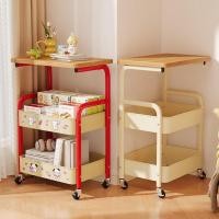 ราคา BMZAR ชั้นวางของ เหล็ก + ไม้ โต๊ะกาแฟ ชั้นรถเข็น โต๊ะข้างเตียง การออกแบบหลายชั้น เคลื่อนย้ายสะดวก (47453376628)