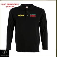 ราคา Microfiber Lengan Long Sleeve collar T Shirt Logo เย็บปักถักร้อย Sulam Petrona Sprinta VR Valentino Rossi Sepang (42228530800)