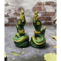 ราคา Titanium พญานาคคู่รัก ปูนปั้น 1 คู่(สีเขียว) (41052120553)