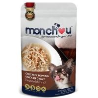 ราคา มองชูอาหารสำหรับสุนัขรสไก่หน้าเนื้อเป็ดในน้ำเกรวี่ 70ก Monchou Dog Food Chicken Topping Duck Ingravy 70g [8858786705679] (49106301599)