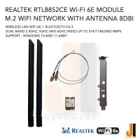 ราคา Realtek RTL8852CE Wi-Fi 6E M.2 wifi + bluetooth v.5.3 dual band + Antenna 8dbi + Back Plate (ของใหม่มีการรับประกัน) (40770428452)