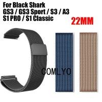 ราคา For Black Shark GS3 Ultra Sport A3 S3 S1 PRO Classic คลาสสิกสมาร์ทสายนาฬิกาสแตนเลส milainese โลหะสายรัดข้อมือผู้ชาย 22 มม. (43853941860)