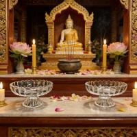 ราคา พานแก้ว พาน พานแก้วเล็ก พานแก้ววางดอกไม้ 6ใบ พานแก้วเกรดพรีเมียม ลายหนามขนุน ทนทาน (56554771326)