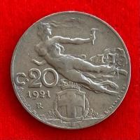 ราคา เหรียญประเทศอิตาลี Italy 20 centesimi ปี 1921 เหรียญ​ต่างประเทศ (26771942195)