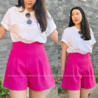 ราคา MANIPAT กางเกงขาสั้นผู้หญิงเอวสูงทรงเอ ผ้าไอด้า เอวมงกุฎ (28503785670)