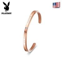 ราคา PLAYBOY สร้อยข้อมือ สร้อยข้อมือเพทาย สร้อยข้อมือโรสโกลด์ ปรับได้ ไ (28175236923)
