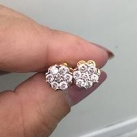 ราคา ต่างหูเพชรกระจุกดอกไม้ หลุดจำนำ (606718974)