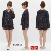 ราคา [FG] ชุดนอนริบบิ้น Uniqlo Navy 5566 (9641722179)