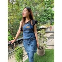 ราคา ❇️ผ้ากันเปื้อนยีนส์3ซิปสียีนส์บลู❇️สายหนังคล้องคอ (10148083307)