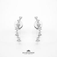 ราคา ต่างหูเพชรแท้ Curved Diamond Earrings ( Diamond Earrings ) (12953839198)