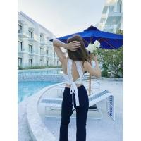 ราคา AL871 งานเซต2 ชิ้น เสื้อคอเต่า ด้านหลังติดกระดุมคอ ผูกโบว์เสื้อด้านหลัง แต่งลูกไม้ คู่กับกางเกงผ้ายืดตาตัว (6463499348)