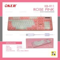 ราคา OKER KB-911 Rose Pink Backlit Gaming Keyboard (คีย์บอร์ดเกมมิ่งสีชมพู) (23929442351)
